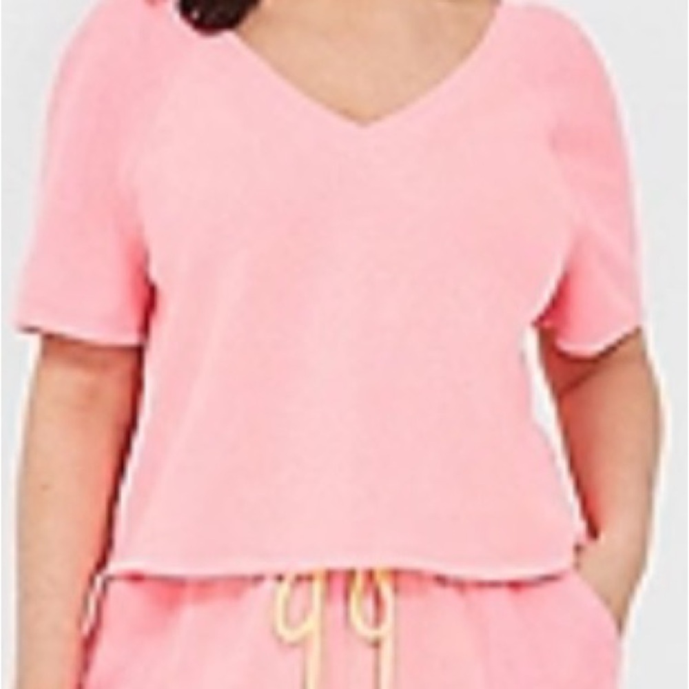 New! Pink (Rose) Terry Fleece PJ Short Set size 14/16